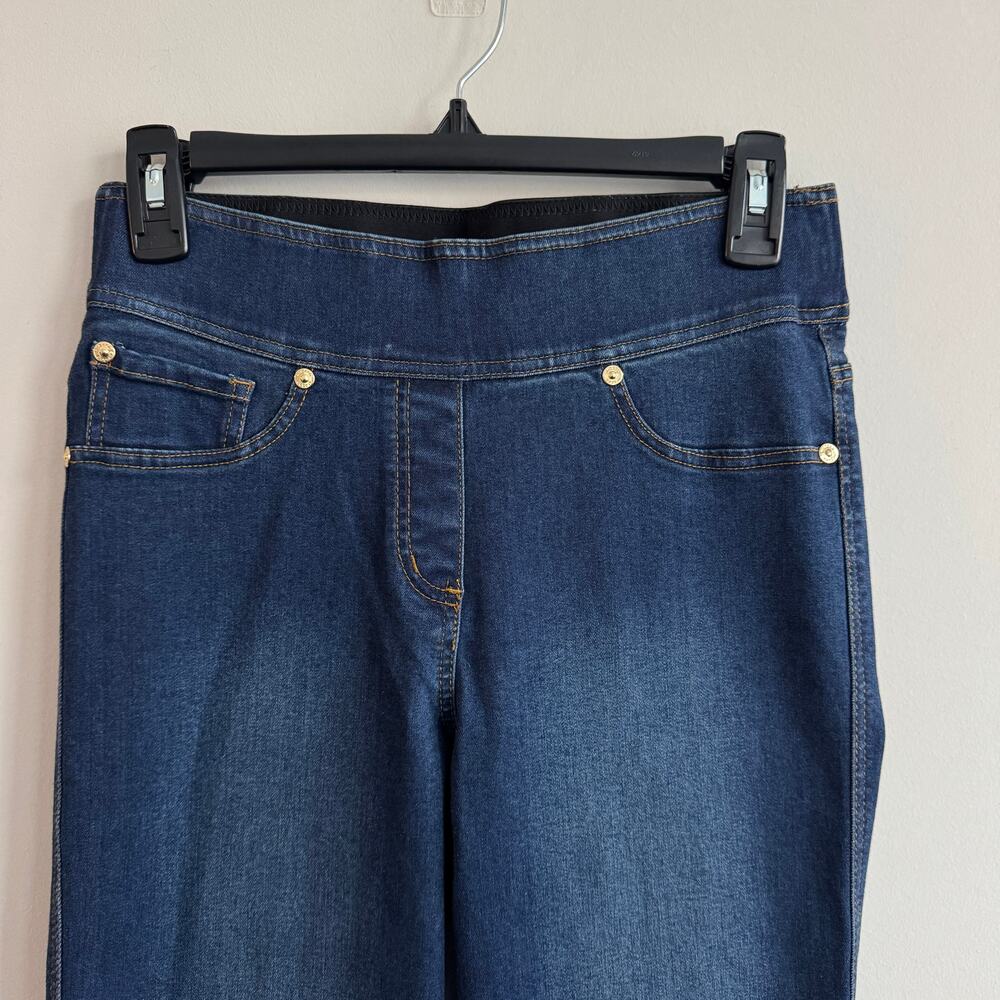 Peter Nygard Slims Skinny Stretch Jeans Pull On Elastic Waist Denim 6/8 Small - Picture 2 of 7